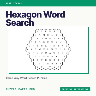 Hexagon Word Search Creative Interactive