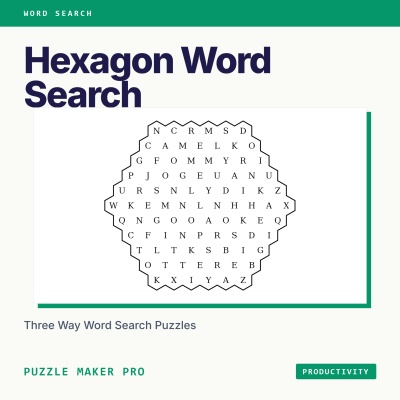 Hexagon Word Search Productivity