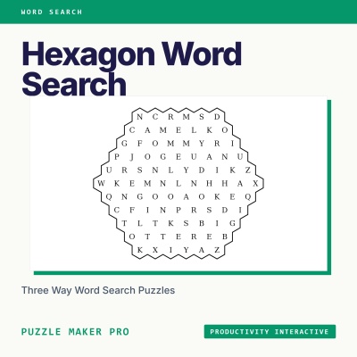 Hexagon Word Search Productivity Interactive