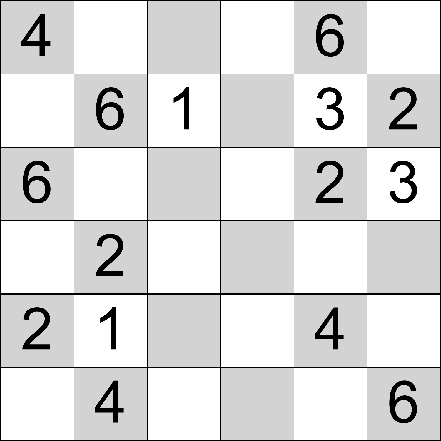 6x6 Easy Sudoku Puzzles Printable